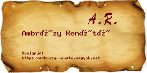Ambrózy Renátó névjegykártya