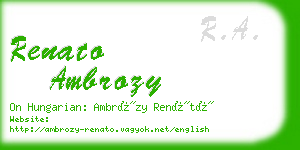 renato ambrozy business card